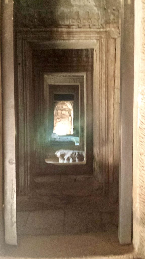 Series of doorways, temple in Ankor Watt, Cambodia, 2015 