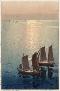 Hiroshi_Yoshida,_Hikaru_umi,_boats1926